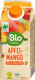 Direktsaft, Apfel-Mango mit Mangomark dmBio