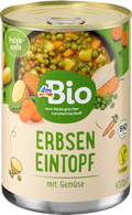 Eintopf, Erbsen mit Gemüse dmBio