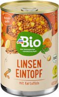 Eintopf, Linsen mit Kartoffeln dmBio