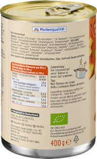 Eintopf, Linsen mit Kartoffeln dmBio