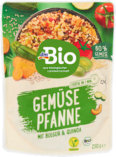Fertiggericht, Gemüsepfanne mit Bulgur & Quinoa dmBio