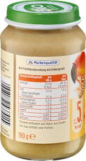 Frucht & Getreide Apfel-Mango mit Dinkelgrieß ab dem 5. Monat dmBio