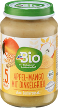 Frucht & Getreide Apfel-Mango mit Dinkelgrieß ab dem 5. Monat dmBio