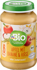 Frucht & Getreide Apfel mit Banane und Hirse ab dem 6. Monat dmBio