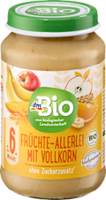 Frucht & Getreide Früchte-Allerlei mit Vollkorn ab dem 6. Monat dmBio