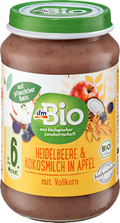 Frucht & Getreide Heidelbeere, Kokosmilch in Apfel mit Vollkorn, ab dem 6.Monat  dmBio