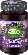 Fruchtaufstrich, Schwarze Johannisbeere 75% Frucht dmBio