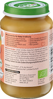 Früchte Apfel mit Aprikose ab dem 5. Monat dmBio