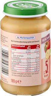 Früchte Apfel mit Banane ab dem 5. Monat dmBio