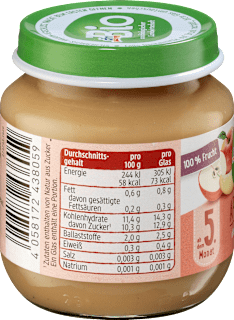Früchte Apfel pur ab dem 5. Monat dmBio