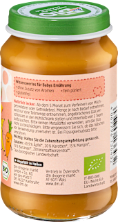 Früchte Karotte, Apfel, Mango, Banane ab dem 5. Monat dmBio