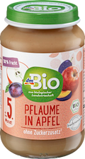 Früchte Pflaume in Apfel ab dem 5. Monat dmBio