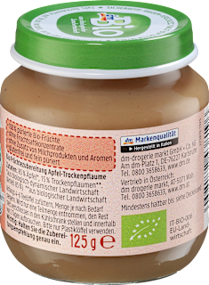 Früchte Trockenpflaume in Apfel ab dem 5. Monat dmBio