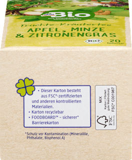 Früchte- & Kräutertee mit Apfel, Minze & Zitronengras (20 Beutel) dmBio