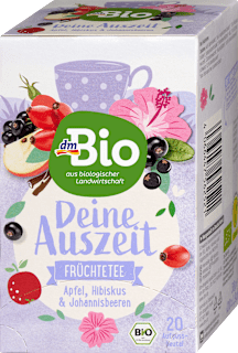 Früchtetee "Deine Auszeit" mit Apfel, Hibiskus & Johannisbeeren (20 Beutel) dmBio