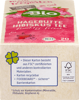 Früchtetee, Hagebutte Hibiskus (20 Beutel) dmBio