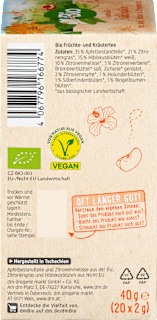 Früchtetee "Traumhafter Frühlingstee" mit Apfel, Hibiskus & Zitronenmelisse (20 Beutel) dmBio