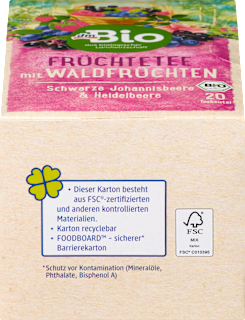Früchtetee Waldfrucht mit schwarzer Johannisbeere & Heidelbeere (20 Beutel) dmBio