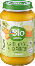 Gemüse Karotte-Fenchel mit Kartoffeln, ab dem 5.Monat dmBio
