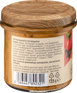 Gemüseaufstrich, Gegrillte Paprika Belugalinse dmBio