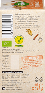 Gewürztee "Chai Klassik" mit Zimt, Ingwer & Kardamom (20 Beutel) dmBio