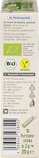 Grüner Tee Matcha Sticks (10 Sticks) dmBio