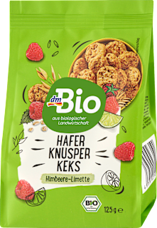 Kekse, Hafer Knusper Keks, Himbeere-Limette dmBio