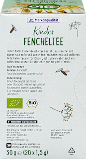 Kindertee, Fenchel (20 Beutel), ab 3 Jahren dmBio