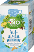 Kräutertee "Aufatmen" mit Krauseminze, Eukalyptus & Zitronenthymian (20 Beutel) dmBio