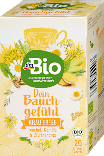 Kräutertee "Dein Bauchgefühl" mit Fenchel, Kamille & Zitronengras (20 Beutel) dmBio