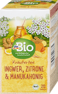 Kräutertee Ingwer, Zitrone & Manuka (20 Beutel) dmBio