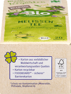 Kräutertee Melissen Tee mit Zitronengras (20 Beutel) dmBio