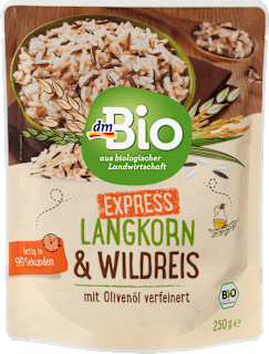Langkorn & Wildreis mit Olivenöl verfeinert, Express dmBio