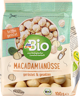 Macadamianüsse, geröstet & gesalzen dmBio