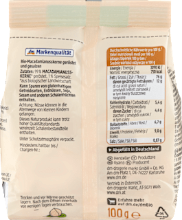 Macadamianüsse, geröstet & gesalzen dmBio