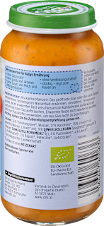 Menü Dinkelspaghetti mit Linsenbolognese, ab dem 12.Monat  dmBio