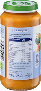 Menü Gemüse-Couscous mit Huhn, ab dem 12. Monat dmBio