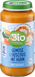 Menü Gemüse-Couscous mit Huhn, ab dem 12. Monat dmBio