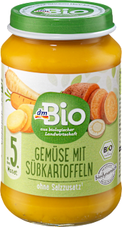 Menü Gemüse mit Süßkartoffeln ab dem 5. Monat dmBio