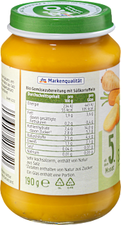 Menü Gemüse mit Süßkartoffeln ab dem 5. Monat dmBio