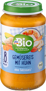 Menü Gemüsereis mit Huhn, ab dem 8.Monat dmBio