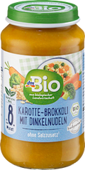 Menü Karotte-Brokkoli mit Dinkelnudeln ab dem 8.Monat dmBio