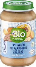 Menü Pastinaken mit Kartoffeln und Rind ab dem 5. Monat dmBio