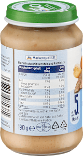 Menü Pastinaken mit Kartoffeln und Rind ab dem 5. Monat dmBio