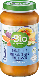 Menü Ratatouille mit Kartoffeln & Linsen ab dem 8. Monat dmBio