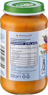 Menü Ratatouille mit Kartoffeln & Linsen ab dem 8. Monat dmBio
