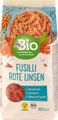 Nudeln, Fusilli aus roten Linsen dmBio