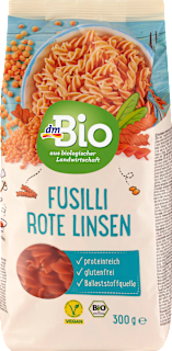Nudeln, Fusilli aus roten Linsen dmBio