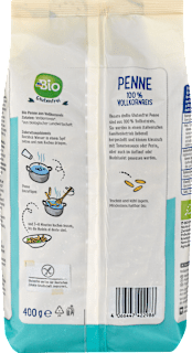 Nudeln, Penne aus Vollkornreis, glutenfrei dmBio