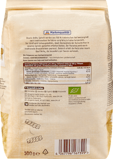 Nudeln, Spirelli aus Hartweizen, No.48 dmBio